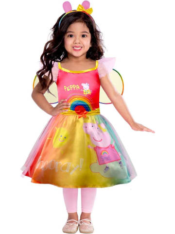 Kinderkostüm Peppa Wutz Regenbogen Kleid Flügel Gr. 98 2 - 3 Jahre