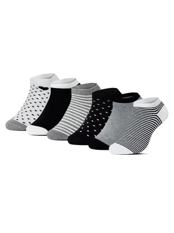 Nathlose Damen Baumwoll Sneaker Socken 6er Pack in Mehrfarbig