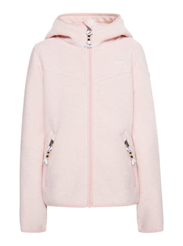 Mädels Strickfleeceblouson Mit Teddyfutter in Pastellrosa Melange
