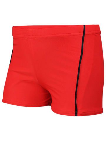 Jungen Badehose Gestreift mit Motiven in rot Modell 1