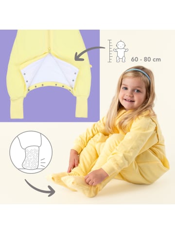 Schlafsack mit Füßen und umklappbaren Bündchen, 3.5 TOG in Popcorn