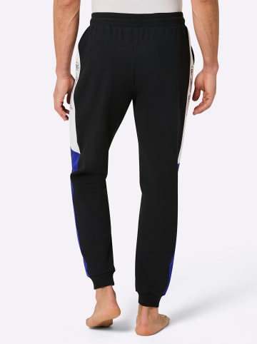 Hose in schwarz-royalblau
