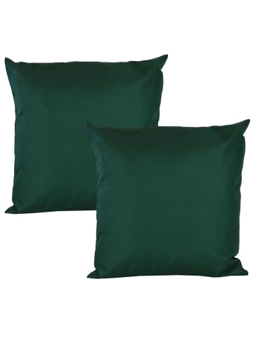 2er Set Outdoor Kissenhülle 60x60cm Uni in Dunkelgrün