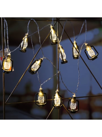 LED Lichtterkette Mini Laternen Dekogirlande Timer L: 1,8m in schwarz
