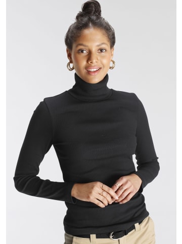 Langarmshirt in schwarz