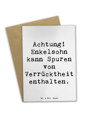 Grußkarte Enkelsohn Verrücktheit mit Spruch in Weiß