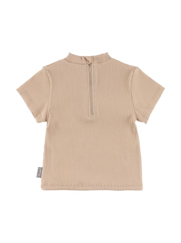 Badeshirt kurzarm Rippe in beige