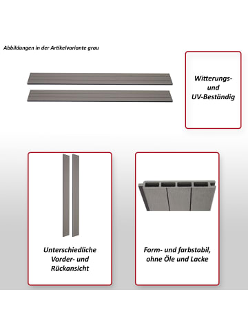 4er Set Latten für WPC-Sichtschutz Savoie, 180cm, braun