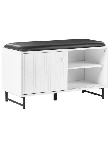 Schuhschrank BATOCHE in Weiß/Schwarz - (W) 85 x (H) 49 x (L) 37 cm