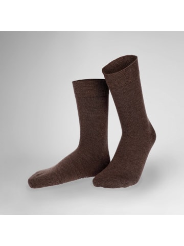 Socken Relax Woolmix Clima klimaregulierend in Brownmel.