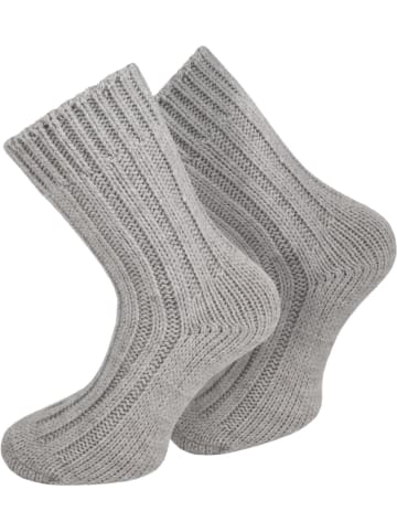2 Paar Alpaka-Socken mit Wolle in Hellgrau