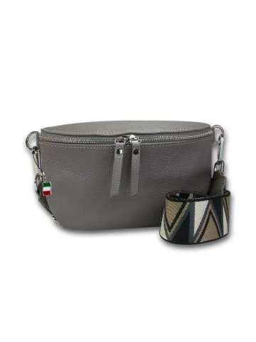 Leder Gürteltasche Florence Tasche grau, mehrfarbig ca. 25cm
