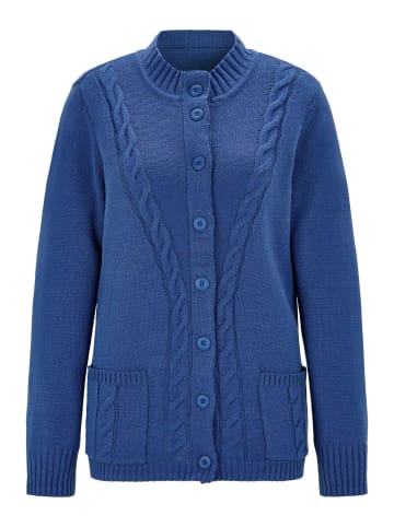 Cardigan mit Zopfmuster in dunkelblau