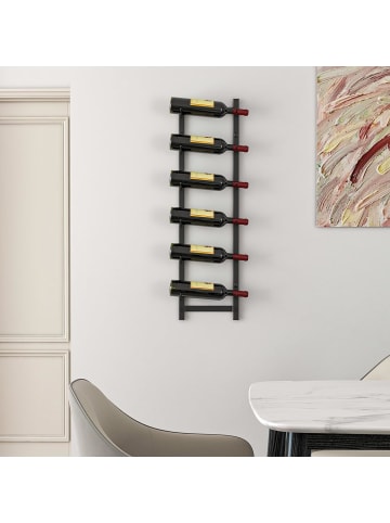 Weinregal Wand für 6 Flaschen in Schwarz