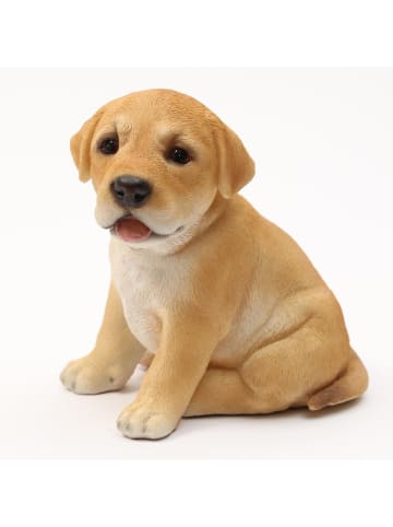 Dekofigur Gartenfigur Hund in braun - H: 16,5cm
