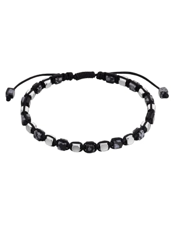 Armband aus Edelstahl mit Schneeflockenobsidian in silber