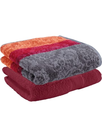 Jacquard Duschtuch-Set 2er-Pack Paisley in bordeaux/orange
