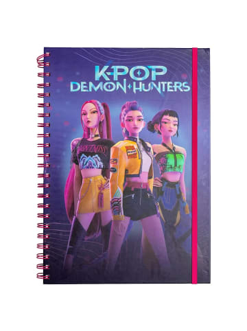K-pop Demon Hunters Purple Spiralnotizbuch, liniertes Heft A4