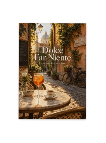 Grußkarte Spritz mediterran Design mit Spruch in Weiß
