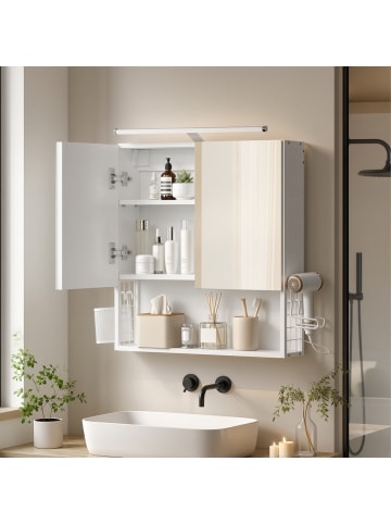 Badezimmerschrank Dacey in Weiß - (B)56 x (H)58 x (T)13 cm