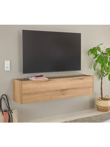 TV-Lowboard Evoke Eiche, grau 150 cm Hängeschrank, TV-Unterteil hängend