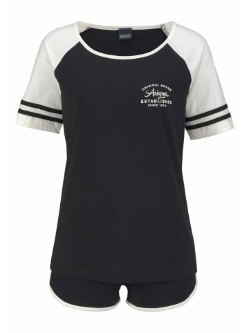 Shorty in schwarz-ecru