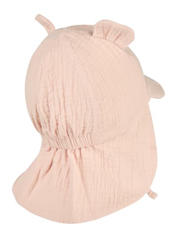 Schirmmütze mit Nackenschutz Ohren in puder rose