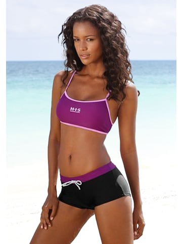 Bustier-Bikini in schwarz-lila
