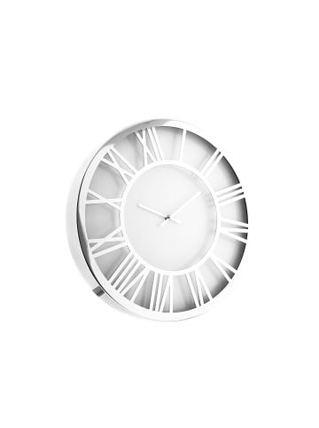 Wanduhr in Weiß/Silber mit Römischen Ziffern ?40 cm in Weiß/SIlber
