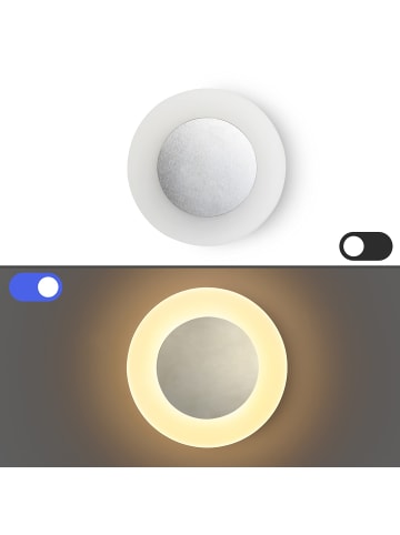Wandleuchte LED in chrom rund modern 7W warmweiß Metall und Acryl L 16cm
