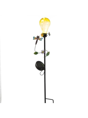 LED Solar Gartenstecker Libelle Deko Gartenspieß H: 84cm in bunt