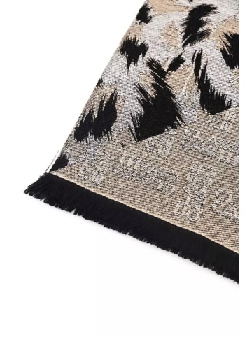 Beige Wolle Herren Schal