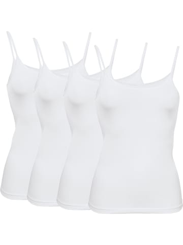 Baumwolle, Single-Jersey Unterhemd 4er-Pack in weiß