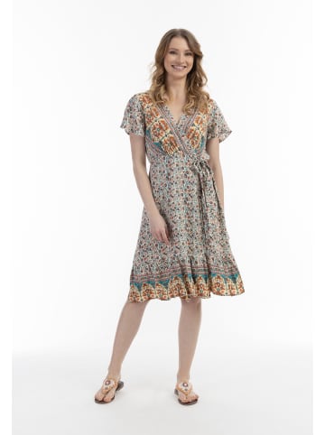 Damen Sommerkleid in Wollweiss Mehrfarbig