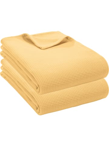 Baumwolle Sommerdecke 2er-Pack Topeka in gelb