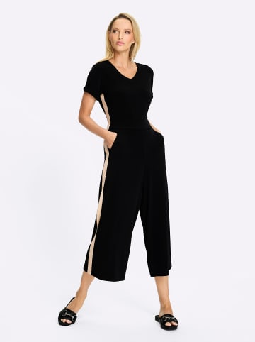 Jumpsuit in schwarz-camel