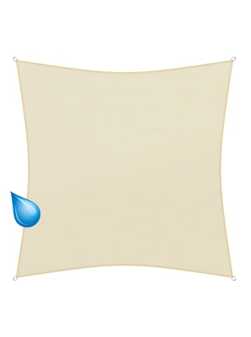 Sonnensegel Hydro, 5 x 5 m, Quadrat, wasserabweisend, creme in Creme