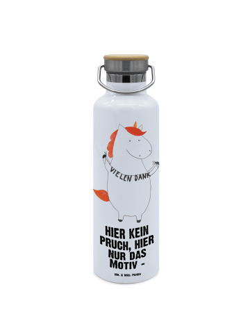 Trinkflasche Einhorn Dankeschön mit Spruch in Weiß