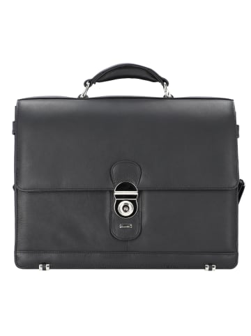 Monza Aktentasche Leder 38 cm Laptopfach schwarz