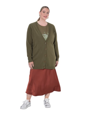 Strickjacke in dunkles olive