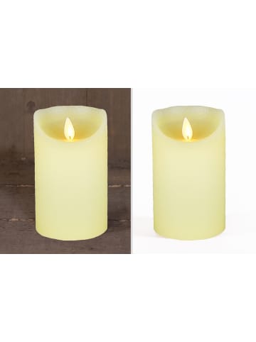 LED Echtwachskerze 12,5cm mit Timer in Elfenbein