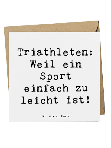 Deluxe Karte Spruch Triathlon Helden mit Spruch in Weiß