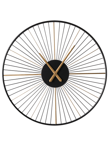 Wanduhr SAZAIS in Schwarz/Gold - (W) 80 x (H) 80 x (L) 4 cm