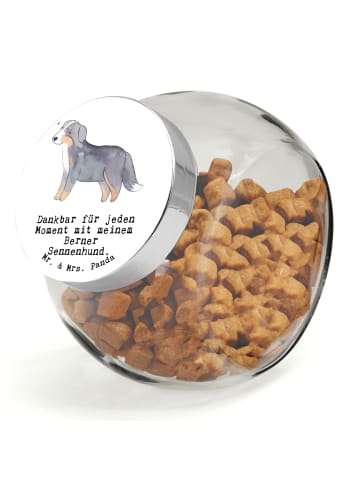 Leckerli Glas Berner Sennenhund Moment mit Spruch in Weiß