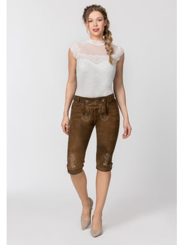 Lederhose "Suzan" in stein geäscht