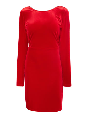 Damen Samtkleid Mit Strass in Rot