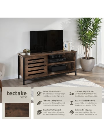 TV-Schrank, 110 x 41,5 x 50,5 cm, Holz & Stahl, Staufach mit Magnettür