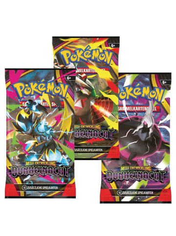 Dunkelnacht | 3 Booster-Packs | Pokemon | Sammel-Karten deutsch