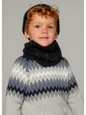Strickpullover mit Jacquardmuster in grau meliert