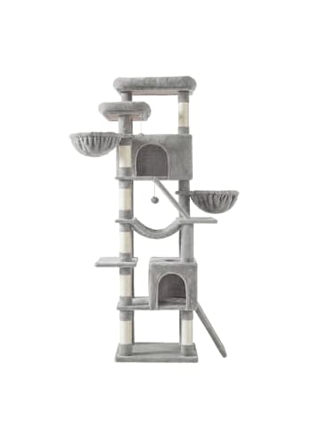 Katzenbaum Clawfy in Hellgrau - (B)45 x (H)205 x (T)55 cm
